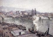 Camille Pissarro The Stone bridge in Rouen,dull weather china oil painting reproduction